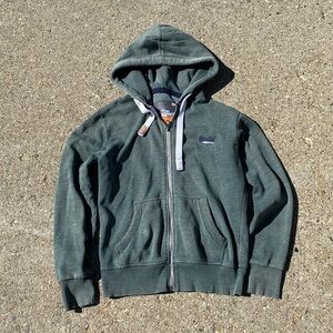 Superdry Men’s Gray Zip-Up Hoodie Sweater Medium
